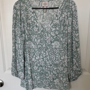 St. John's Bay Green Floral Blouse